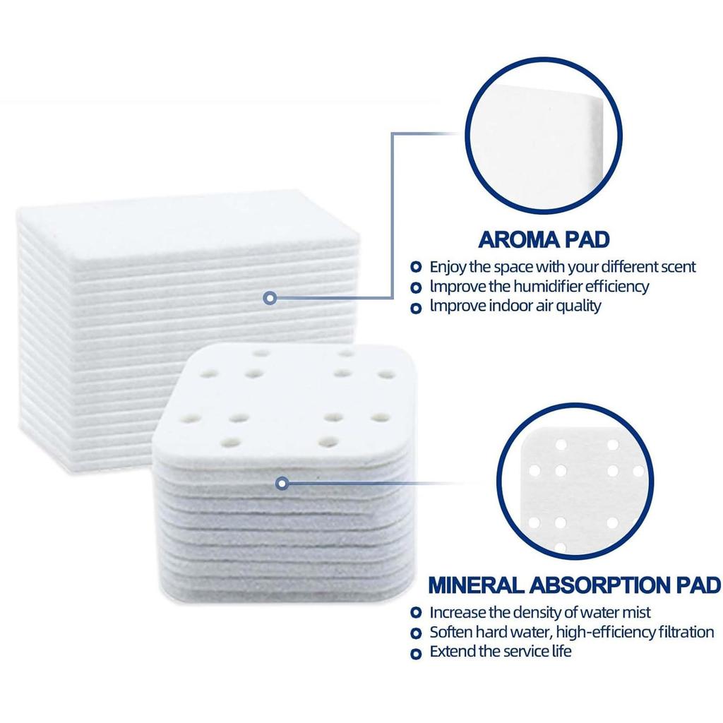 40Pcs Replacement Humidifier Filter Pads Mineral Absorption Pad for LV600S LV600HH Humidifiers Home Office Accessories