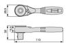 TONE Kompakt kort skrallehåndtak RH4CHQS drivvinkel (Quick Turn/Hold Type) 12,7 mm (1/2")