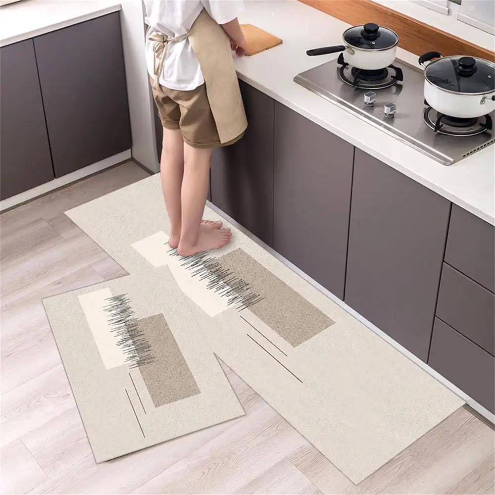 Tapis de sol de cuisine, chambre à coucher, salon, long tapis de chevet, couloir, doux, lavable, antidérapant, paillasson d'entrée de salle de bain