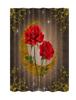 Rose Shower Curtain Romantic Floral Blossom Red Rose Reflection On Water Black And Red Bathroom Decor With Hooks