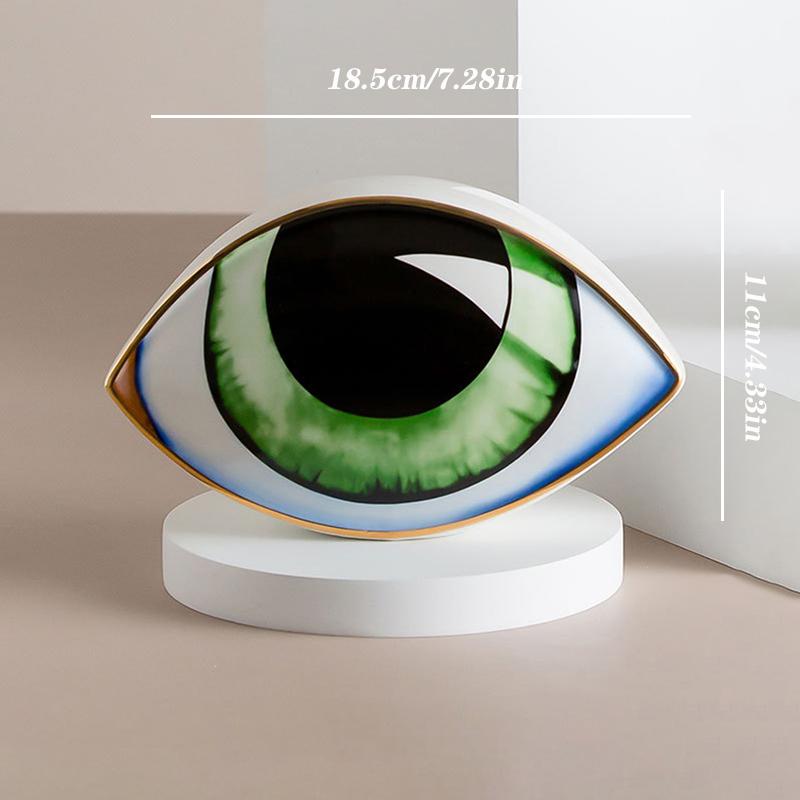 Ceramics Evil Eye Sculptures Devil's Eye Statue Charm Desktop Ornaments Home Living Room Decoration Feng Shui Accessories