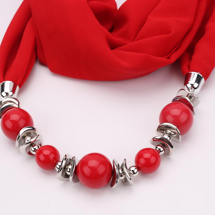 Wunderschöner Perlenanhänger Ring Schal Damen Schal Schal Schmuck Halskette Ethnischer Stil Chiffonschal