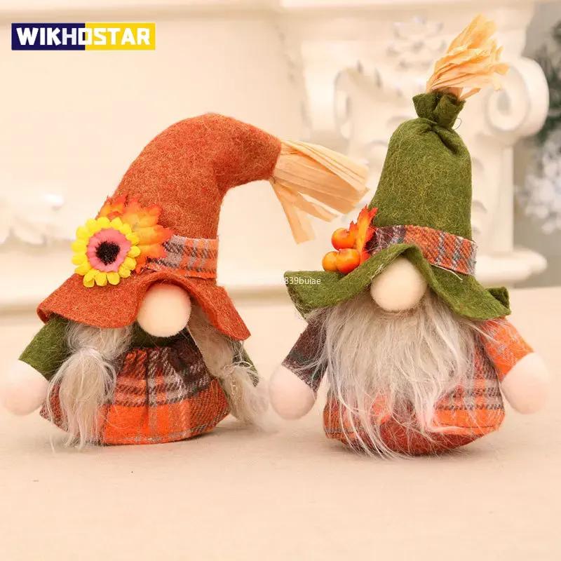 1pc Fall Gnome Autumn Gnome Pumpkin Sunflower Swedish Dwarf Thanksgiving Day Christmas Decor Nordic Gnome Land God Old Man Decor