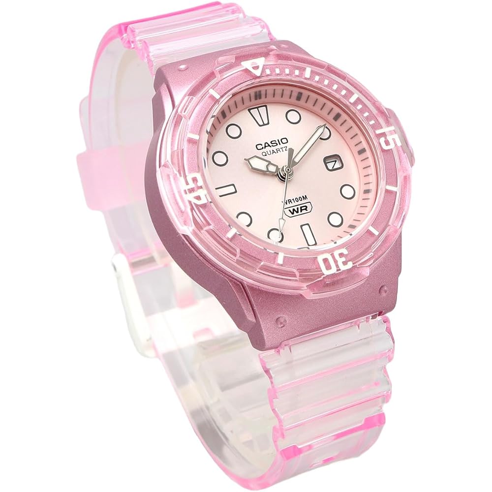 Casio LRW-200HS-4EV Analog Watch Clear Pink Women's Kids Imported Model