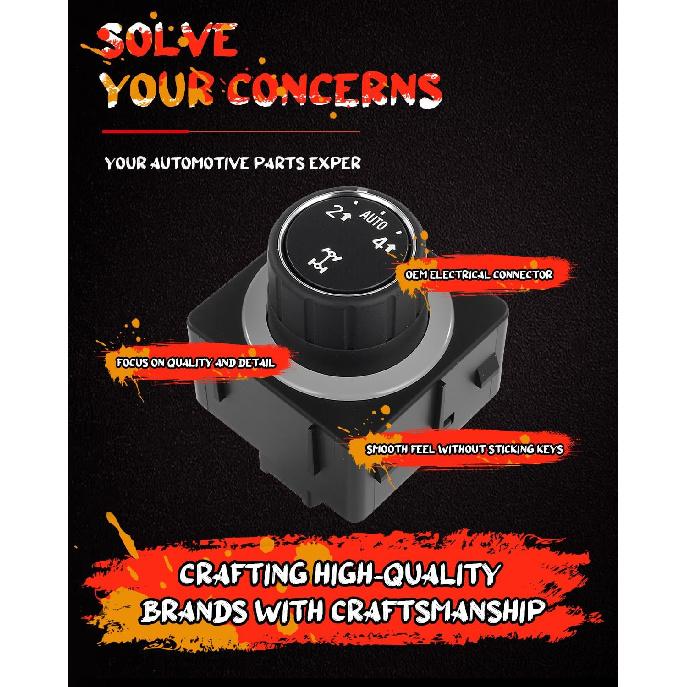 CCIYU 4x4 4WD Interruptor Encaixe 2014 2015 2016 2017 2018 2019 para Chevrolet Silverado 1500 Tração nas Quatro Rodas Caixa de Transferência Seletor de Marcha Botão 22752188