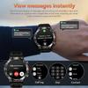 Militärische QTLLBT SmartWatch 1,46 Zoll HD LED Taschenlampe Kompass Fitness Tracker mit Funktion Sportuhr, Herzfrequenz SPO2 Kompatibel mit
