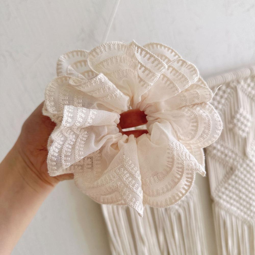 Fashion Solid Color Hair Scrunchies French Lace Korean Hair Bands Hair Accessories Headdress Elastic Hair Bands Women