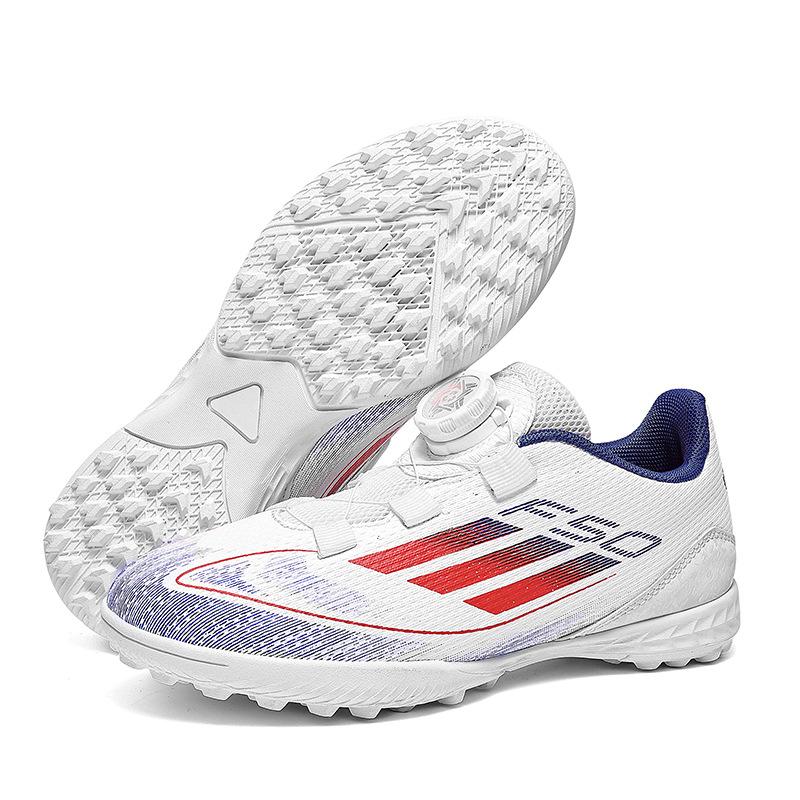 

New rotating button-free lace-up size 29-39 children s football shoes, men s, medium and older children s broken nail training sneakers 39