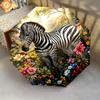 1 PC Automatic Folding Umbrella - Zebra Artwork Pattern, Portable & Foldable Design with 8 Ribs, Christmas Birthday Gifts