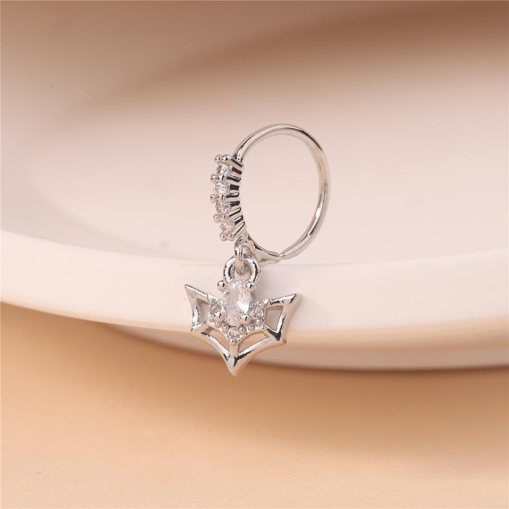 Halloween Skull Ghost Pumpkin Pendant Nose Ring Nose Piercing Jewelry Personality Niche Nose Spike Ring