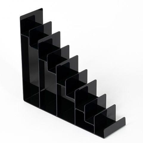1-9 Tier Clear/Black Acrylic Riser Display Stand for Wallet,Makeup Organizer, Sunglasses,Women Handbag Rack Collection Holder