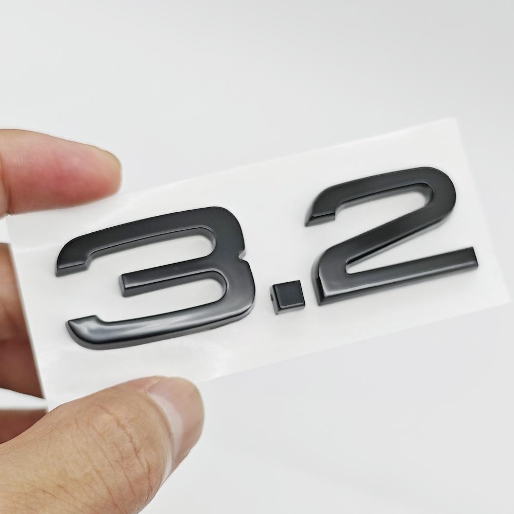 3D ABS Car Sticker Chrome Black Letters 2.4 3.2 3.6 4.2 Logo Emblem Trunk Badge for qaz19 A3 A4 A5 A6 A7 A8 Q3 Q5 Q7 Accessories