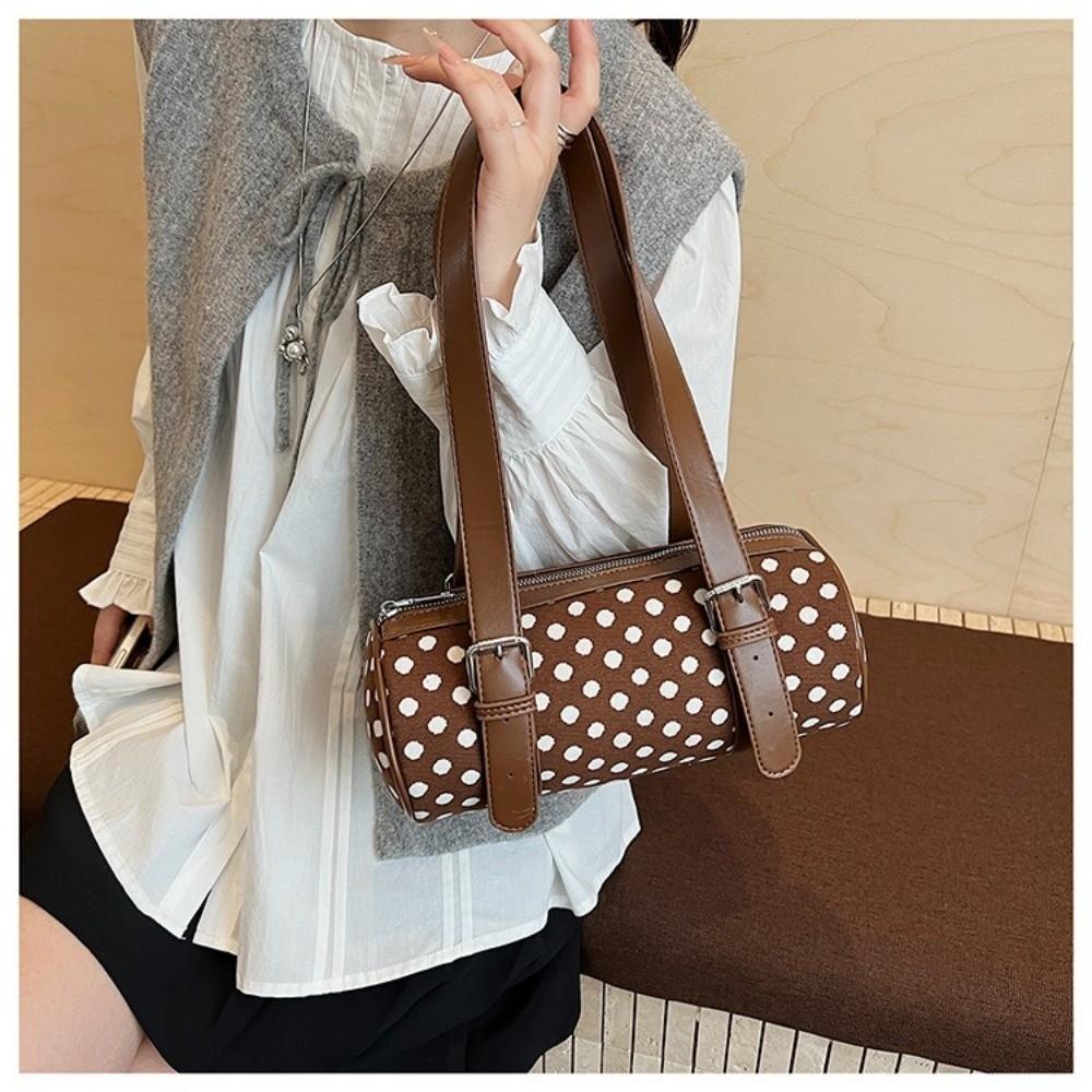 Luxury Elegant Polka Dot Handbag PU Zipper Closure Shoulder Bags Polka Dot Pattern Underarm Bag for Women