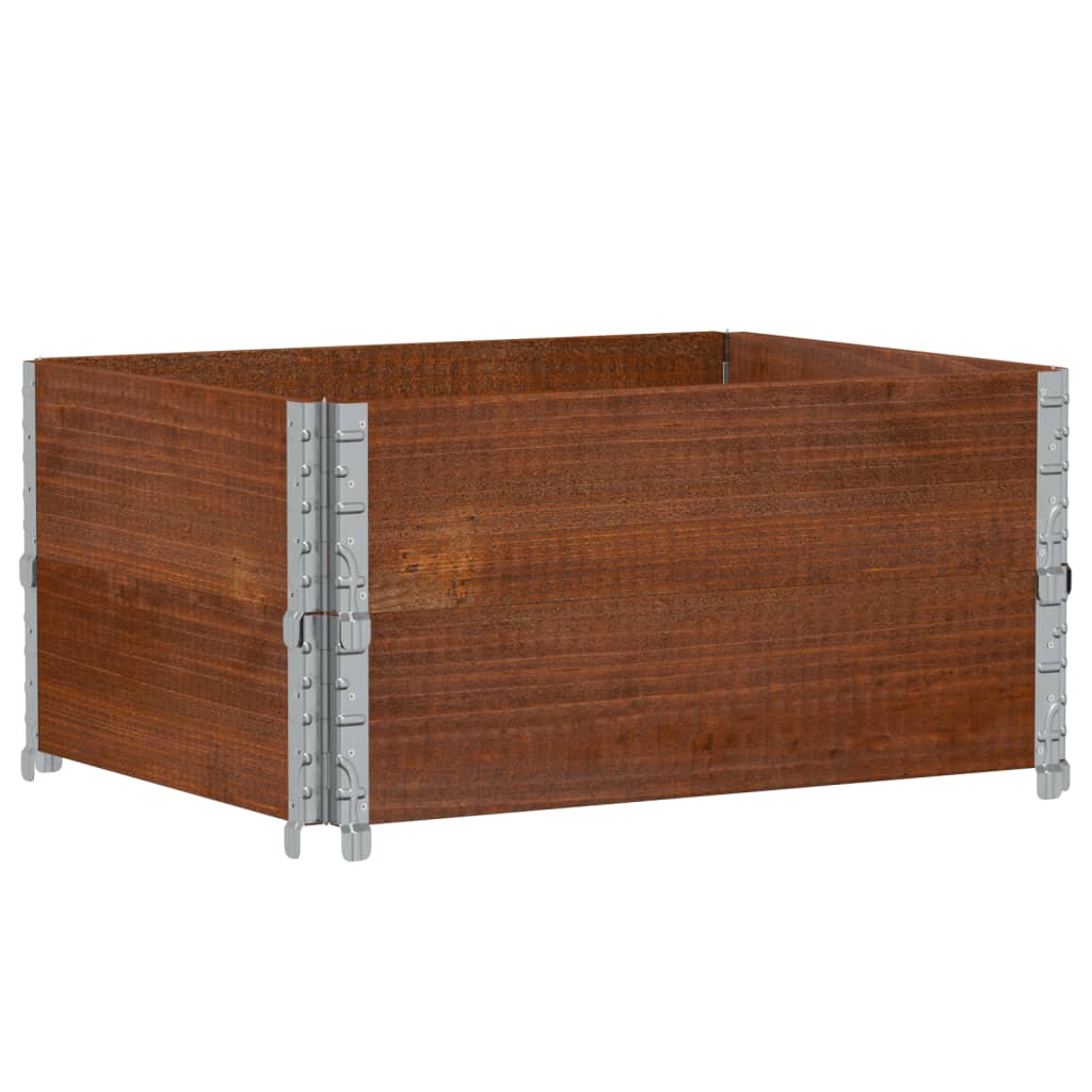 Pallet Top Frame Set 2 Pcs Brown 80 X 60 Cm Solid Pine Wood