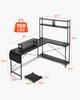 L-Shaped Computer Desk, 1.7m Reversible Corner Gaming Desk with Monitor Stand & Movable CPU Stand, Modern Stylish PC Table Sturdy Work Workstation for