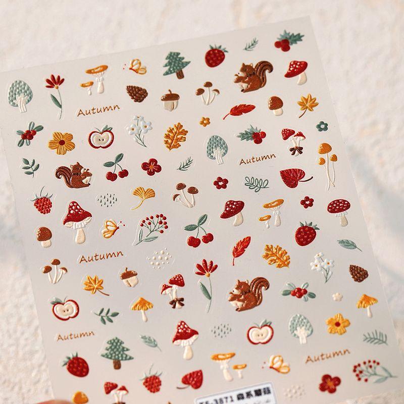 

Autumn Teesen Mushroom Three-Dimensional Relief Nail Stickers Waterproof Nail Sticker Decorative Decals Ornament 3871 TS-3871 (stereo)