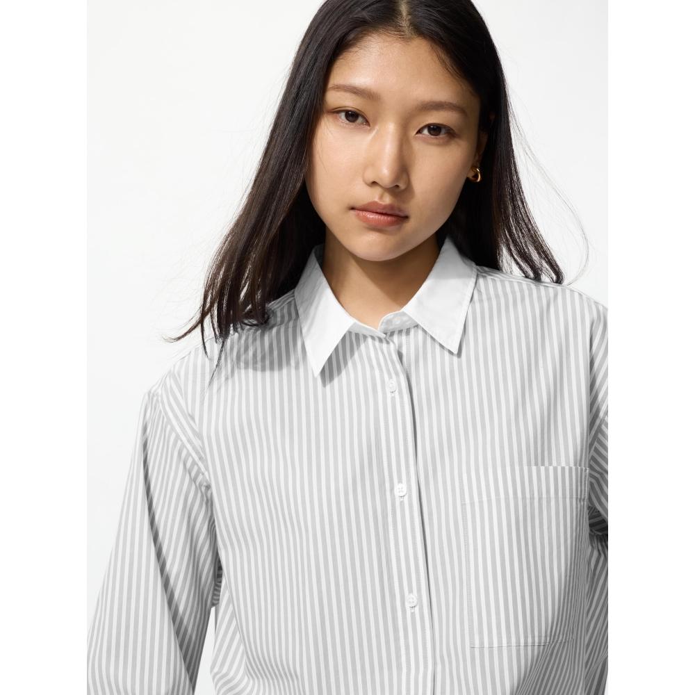 Uniqlo Cotton Oversized Shirt  Stripe  A