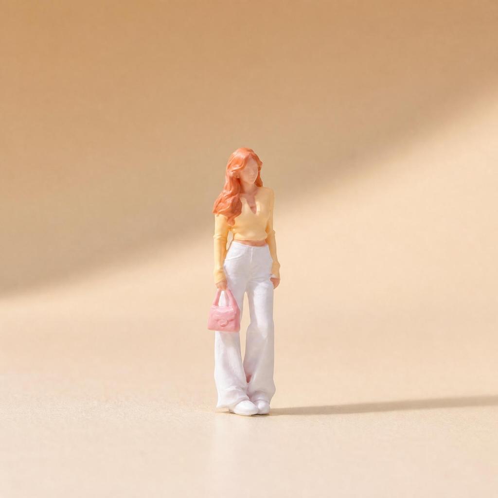 1:64 Scale Standing Woman Figurine Collectible Diorama Character Figure Lifelike
