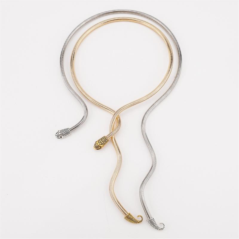 Twist Snake Charm Neck Chain Necklace Alloy Crafted Neckchain Jewellery For Contemporary Fashion Lovers