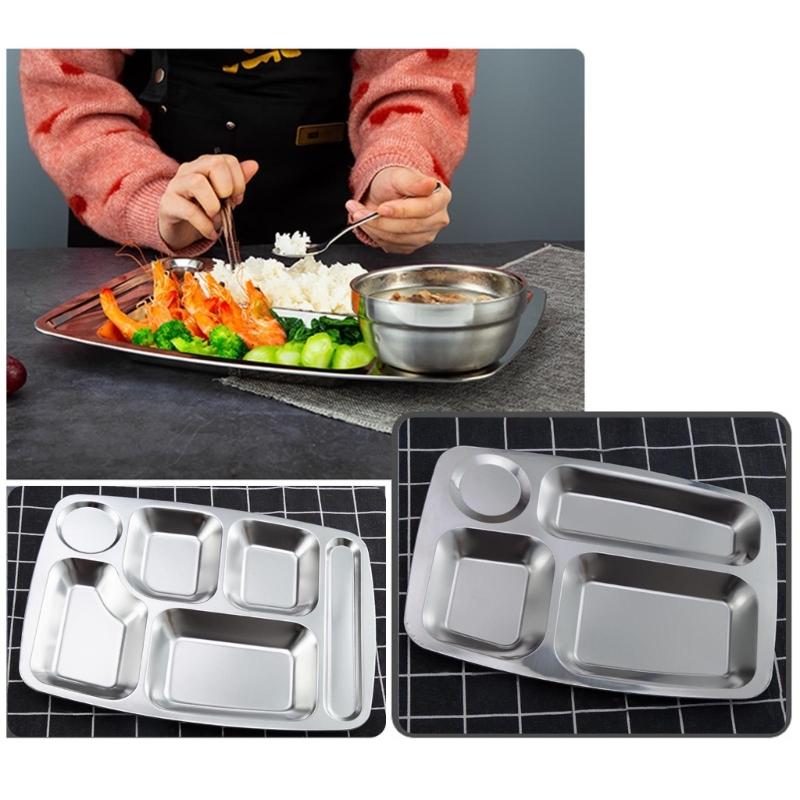 Rectangular Divided Plate Dinner Tray Dinner Plate Suitable for Meal and Snacks