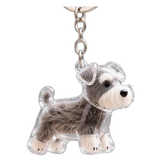 Psí klíčenka Personalizovaná památka na mazlíčka Průhledná akrylová skořápka Corgi Pomeranian Buldok Lehká klíčenka s plemenem psa
