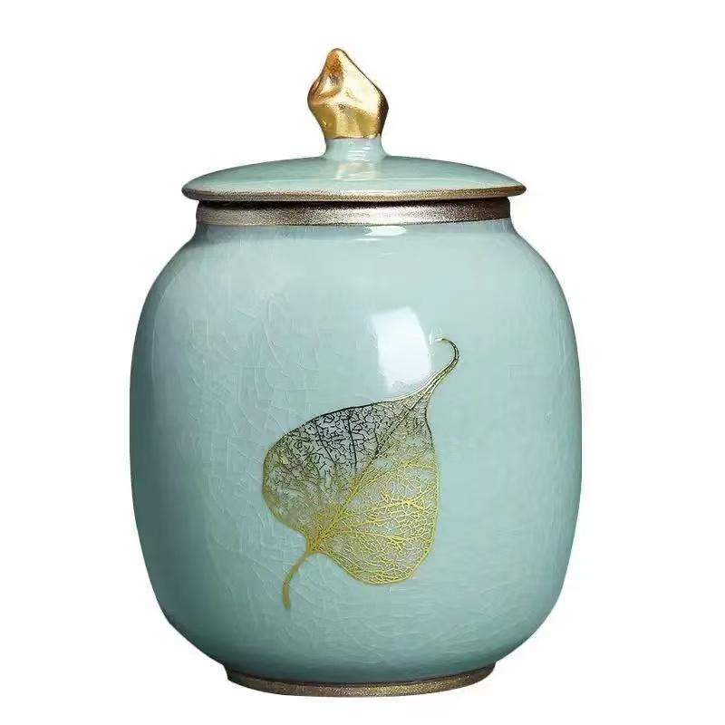 Tea Containers Ceramic Sealed Can Large Coarse Pottery Storage Tank Pu'er Tea Tea Canister Tea Caddy TeaJar Japanese Jar Storage