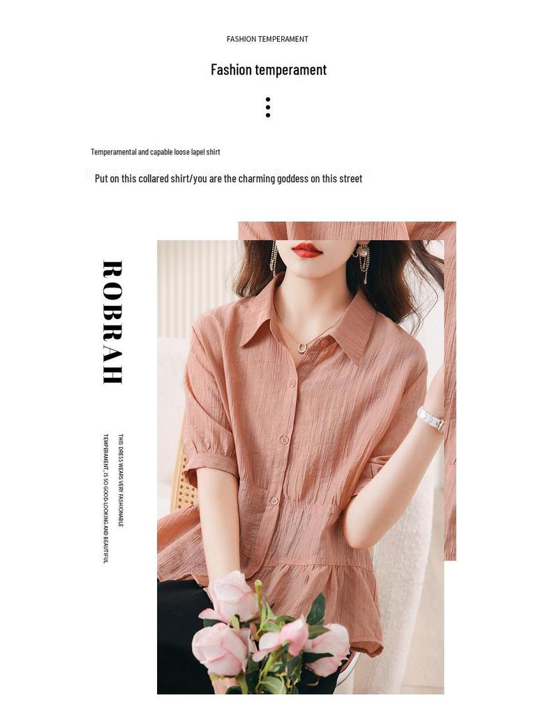 Stylish Tencel Short-Sleeve Top for Women: Age-Defying Summer Fashion