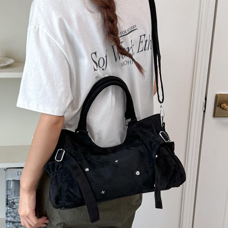 Motorcycle-style Bag with A Lady's Crossbody Strap for Commuting, A Shoulder Bag, and A Tote Bag.