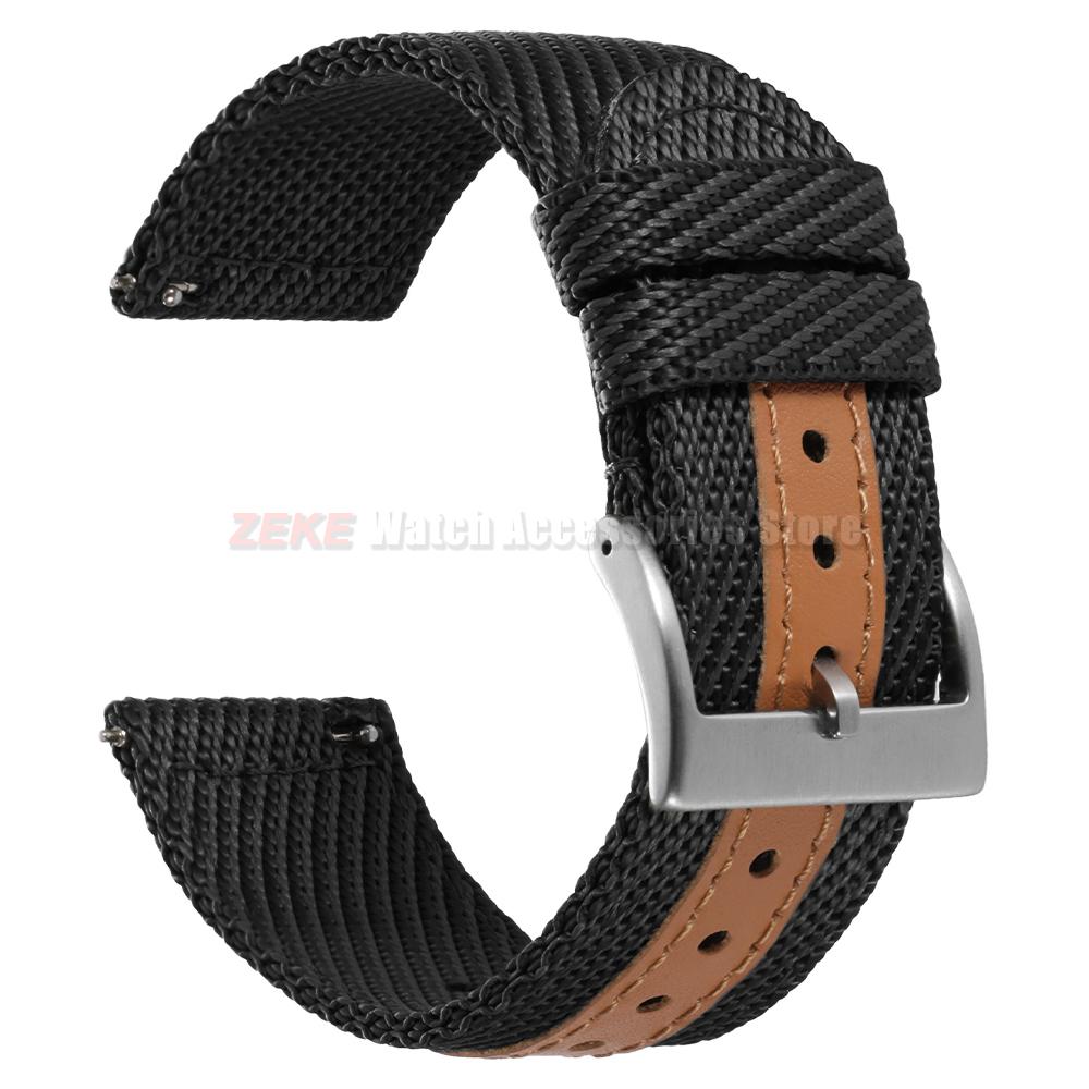 Cinturino Orologio in Tela di Nylon a Rilascio Rapido 18mm 20mm 22mm per Uomo Donna Morbido Intrecciato Cinturino per Orologio Sportivo per Samsung Smartwatch Cinturino da Polso