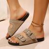 Thick-soled cool slippers women's summer wear retro new rhinestone soft-soled non-slip women's shoes