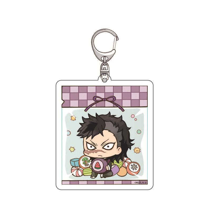 Anime Demon Slayer Keychain Acrylic Pendant Tanjiro Kamado Nezuko Zenitsu Agatsuma Creative Pendant Accessory Gift for Fans