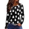 Women's Daily Casual Long-sleeved Printed O-neck Top