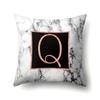 Polyester Pillowcase 26 English Letters Rose Gold Home Marble Decorative Printed Pillowcase