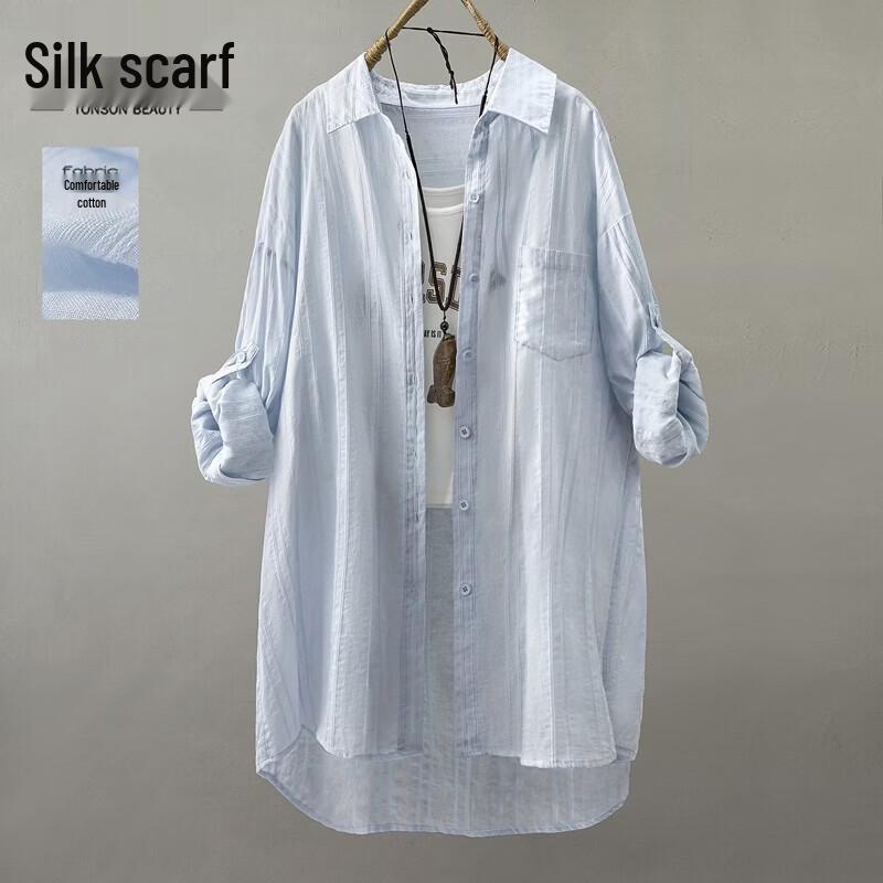 Women s Loose Fit Lapel Long Sleeve Shirt M