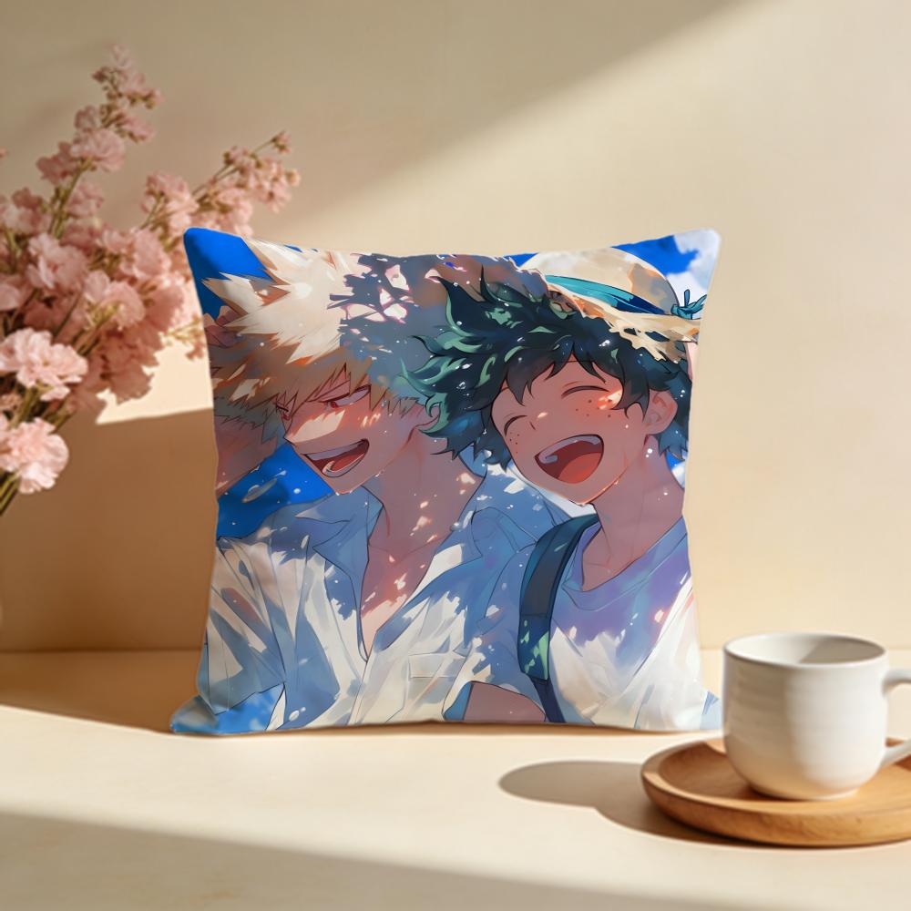 Trendy MMy Hero Academiaable Cushion Cover Stylish Washable Pillow Cover Ideal for Couch Bedroom Car Decoration