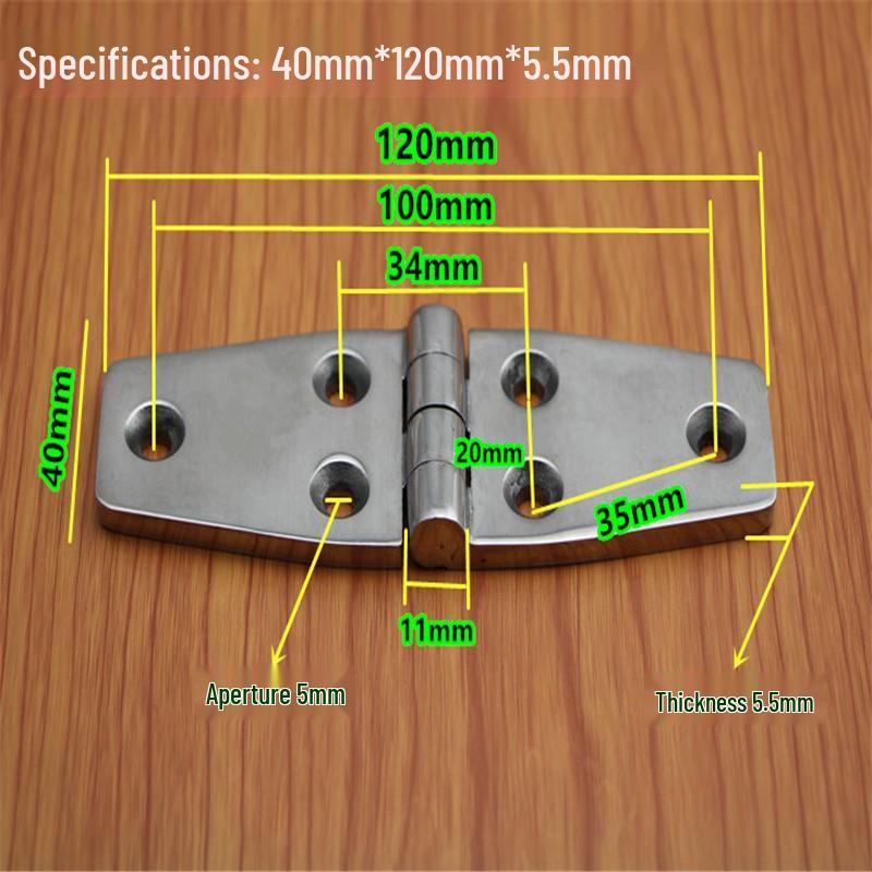 304 Stainless Steel Heavy Duty Industrial Flat Opening Thickened Mechanical Equipment Load-Bearing Hinge