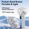 Portable Handheld Fan with Semiconductor Refrigeration Ice Compress 100 Gear Speed Rechargeable Low Noise for Outdoor Travel
