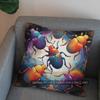 2D Colorful Beetle In Ornate Frame Throw Pillow Pattern Cushion Cover Suitable For Sofa Bedroom Car Pillow Cover