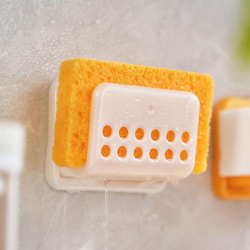 Kitchen Sponge Holder Suction Cup Keep Cleansing Strong Adhesive Sink Sponge Drain Shelf