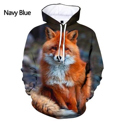 Jar Jeseň Móda Muži Ženy Mikina Fox Mikina s 3D potlačou Jar Jeseň Pánske Mikiny Neformálne Šport Streetwear Pulóver