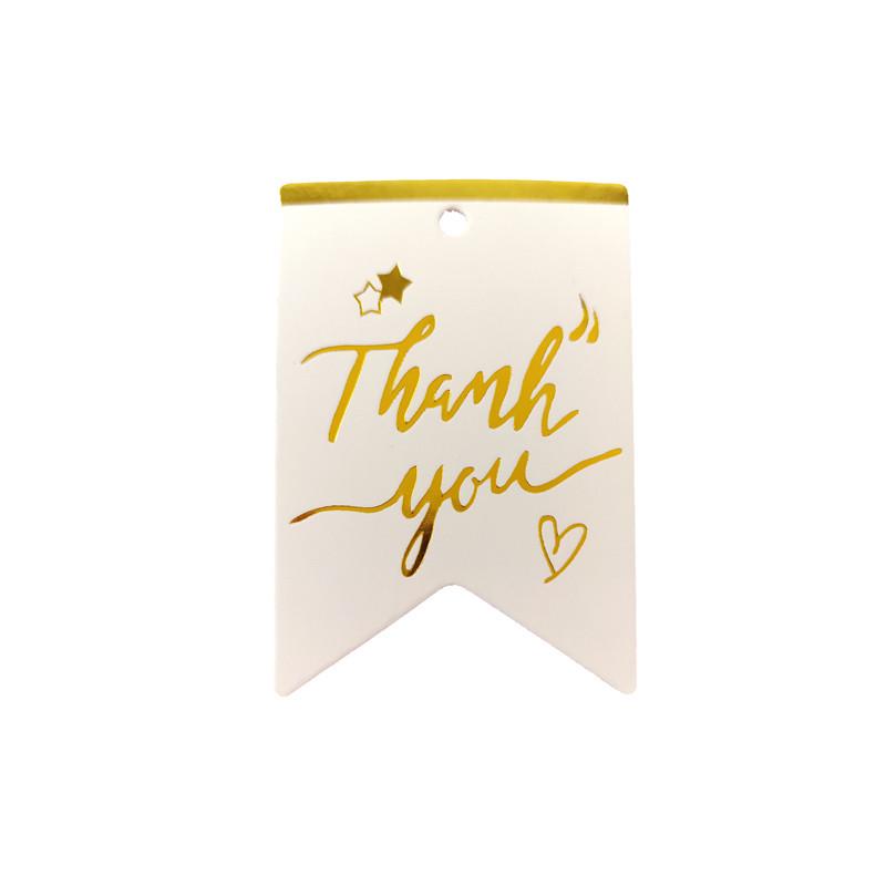 English Hot Stamping Hangtag: 'My Family Has a Happy Gift' Souvenir Decoration Card