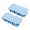 2pcs Makeup Brush Holder Small Blue Reinforced Support 4 Spaces Deep Slot Stable Bottom Desktop Storage Box