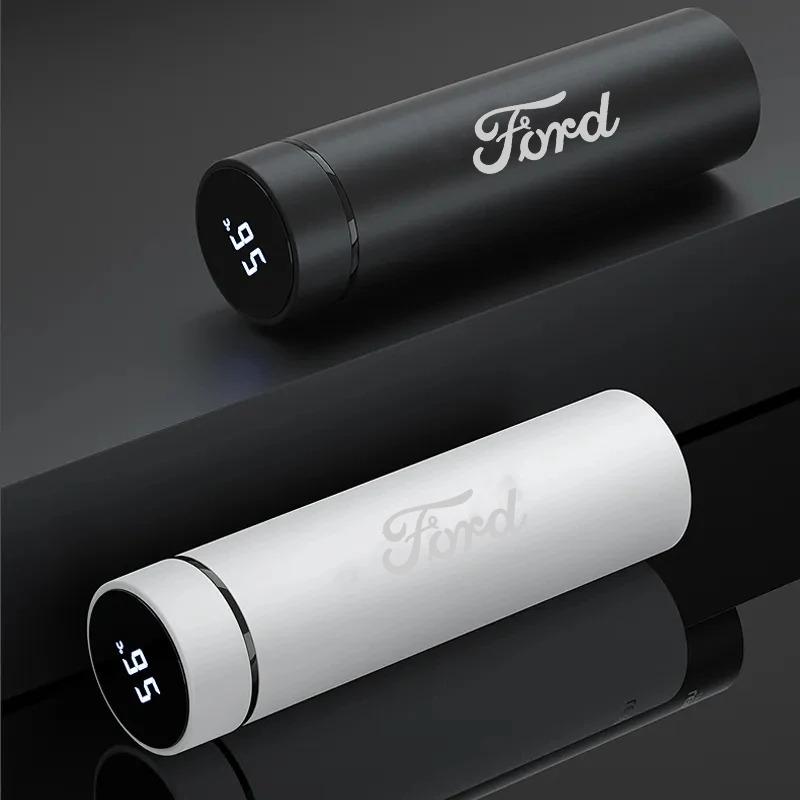 ZOZU8 For Ford Focus Fiesta Fusion Explorer Edge Kuga Mondeo Ecosport Ranger Car 500ml Intelligent Temperature Display Insulating Cup