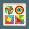 4 in 1 Montessori Tangram Jigsaw Puzzle Toy Wooden Geometric Shape Colorful Cognition Puzzle Wood Building Blocks Gifts for Kids