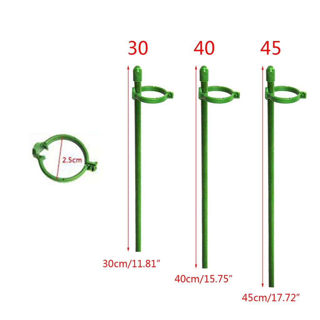 Plant Support Stakes with Adjustable Retaining Ring Green Plant Sticks Support Stakes for Indoor Outdoor Plant Flowers