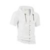 Men's Solid Color Cotton and Linen Cardigan Trendy and Versatile Loose Casual Short-sleeved Men's Shirt Hoodie