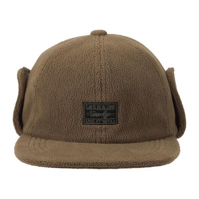 Basic Enchi All Freece Ear Hand Outdoor Fully Washable Cap for Clean Ear Patch Quick One Size Fits Brown Cap, Washable, Fleece, Flat, Wearing, Hat,