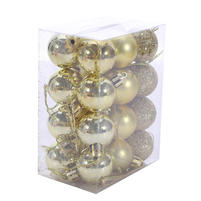 Christmas Ball Ornaments 24pcs Tree Decorations Hanging Red Plastic Pendant For Holiday Wedding Party Decor Festival Atmosphere