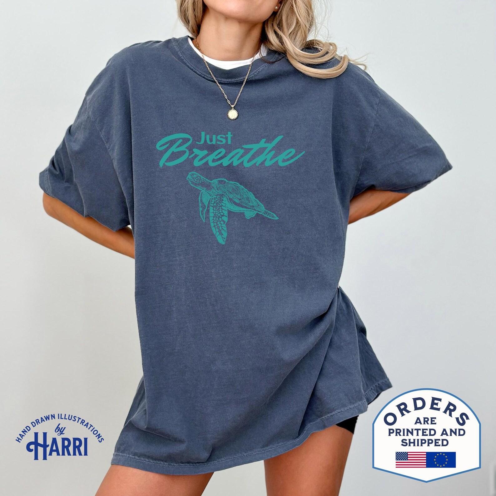 Just Breathe Ocean Shirt: Comfort Colors Marine Biology Tee 4XL