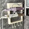Wall Mounted Hair Dryer Storage Rack Curling Iron Holder Bathroom Organizer Storage Shelf Bathroom No-Drilling Kitchen Lid Rack
